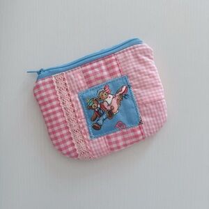 Pink and Blue Checkered Coin Purse
